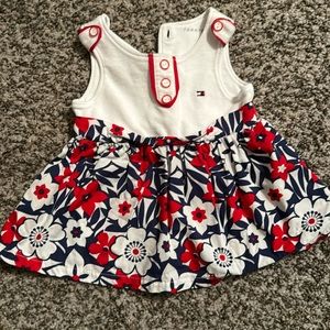 Red white and blue baby girl dress